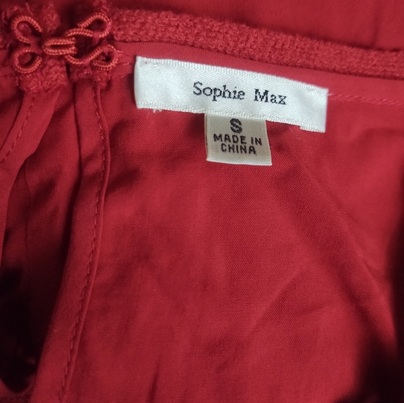 Sophie Max women's Red long sleeve blouse size S - Picture 10 of 11